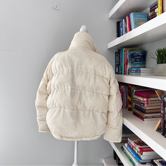 OOFwear Coat Women Size 48 L/XL Cream Puffer Zip Front Insulated Oversized - Picture 6 of 14